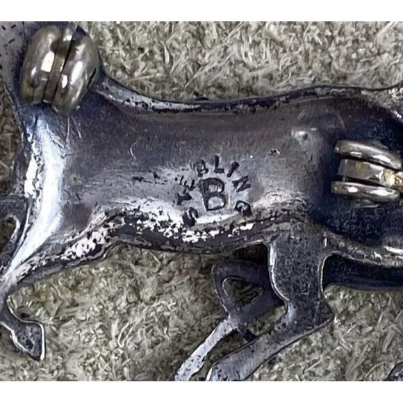 Vintage Beau Sterling Silver Horse & Foal Brooch Pin - Picture 4 of 4